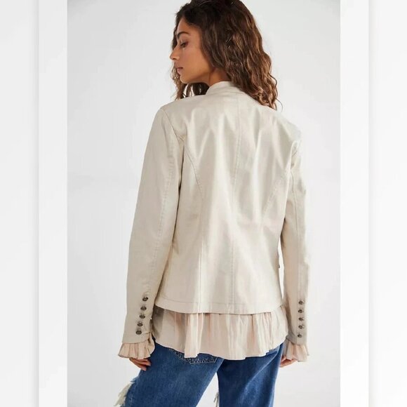 Free People Ruffles Romance Jacket XS 2 Women Casual Long Sleeve Coat NEW 36964 - Picture 2 of 4
